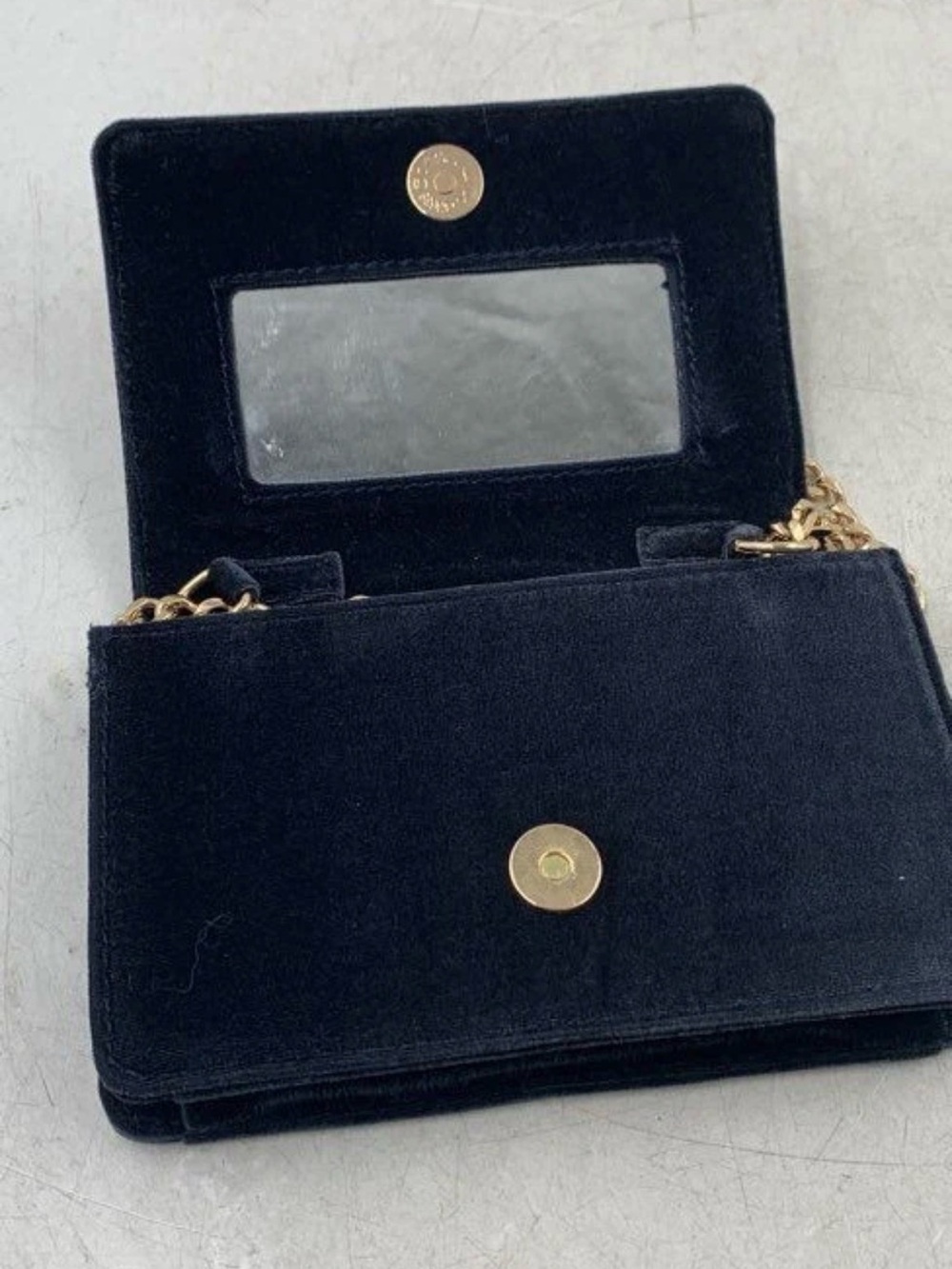 Anthropologie black velvet clutch bag - Picture 4 of 7